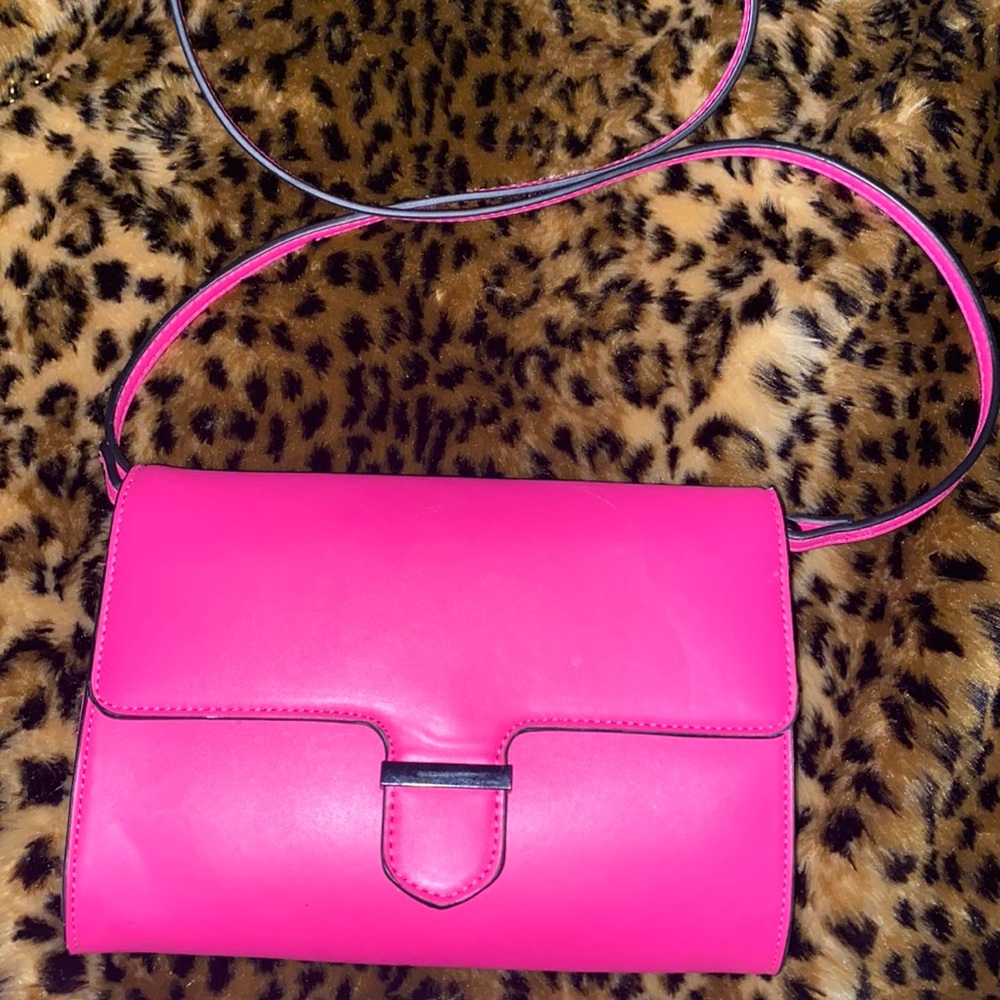 hot pink over the shoulder purse